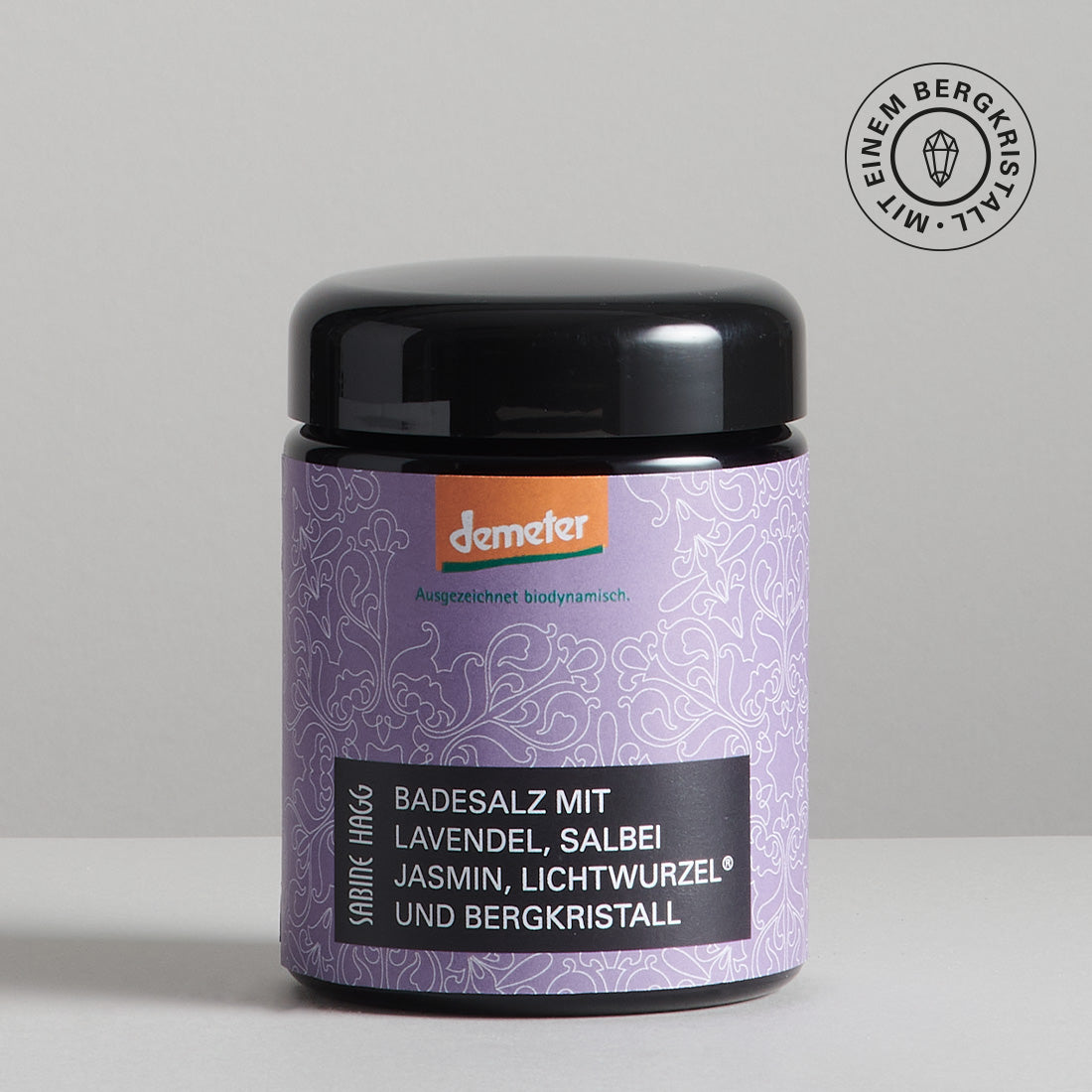 Badesalz mit Lavendel, Salbei und Lichtwurzel